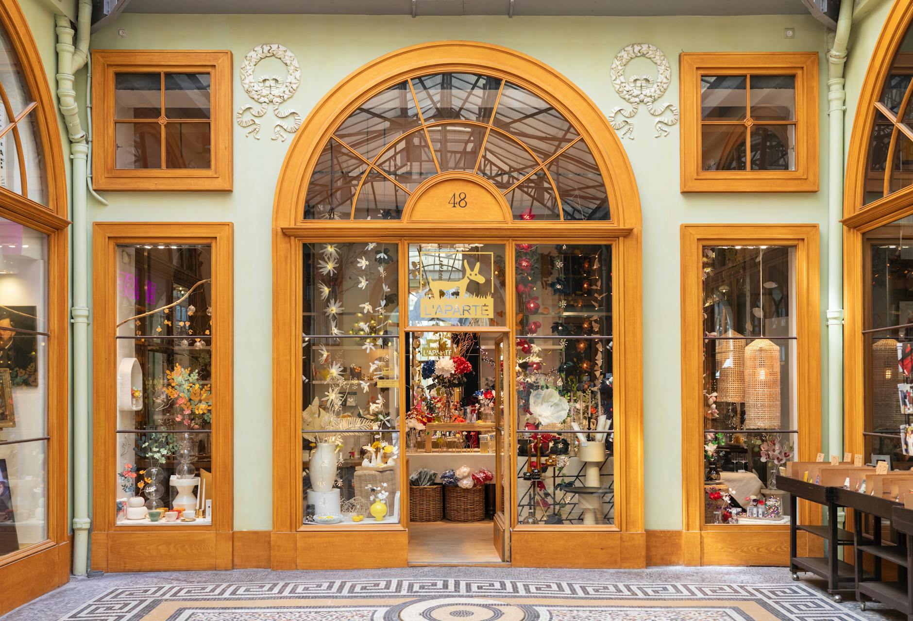 Historic covered shopping passage in Paris