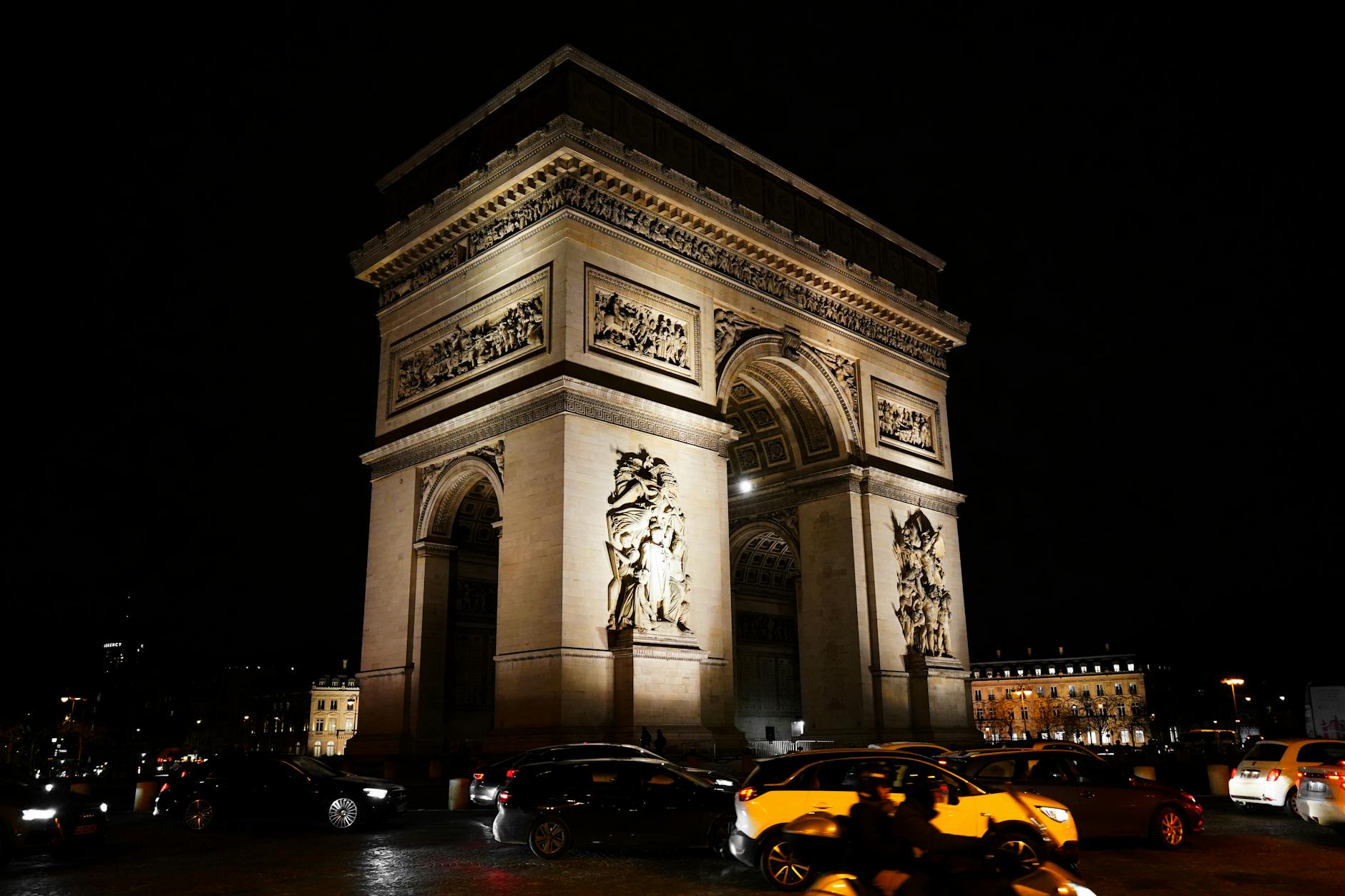 Place Vendome at night with its central column and the illuminated windows of the legendary Right Bank hotels