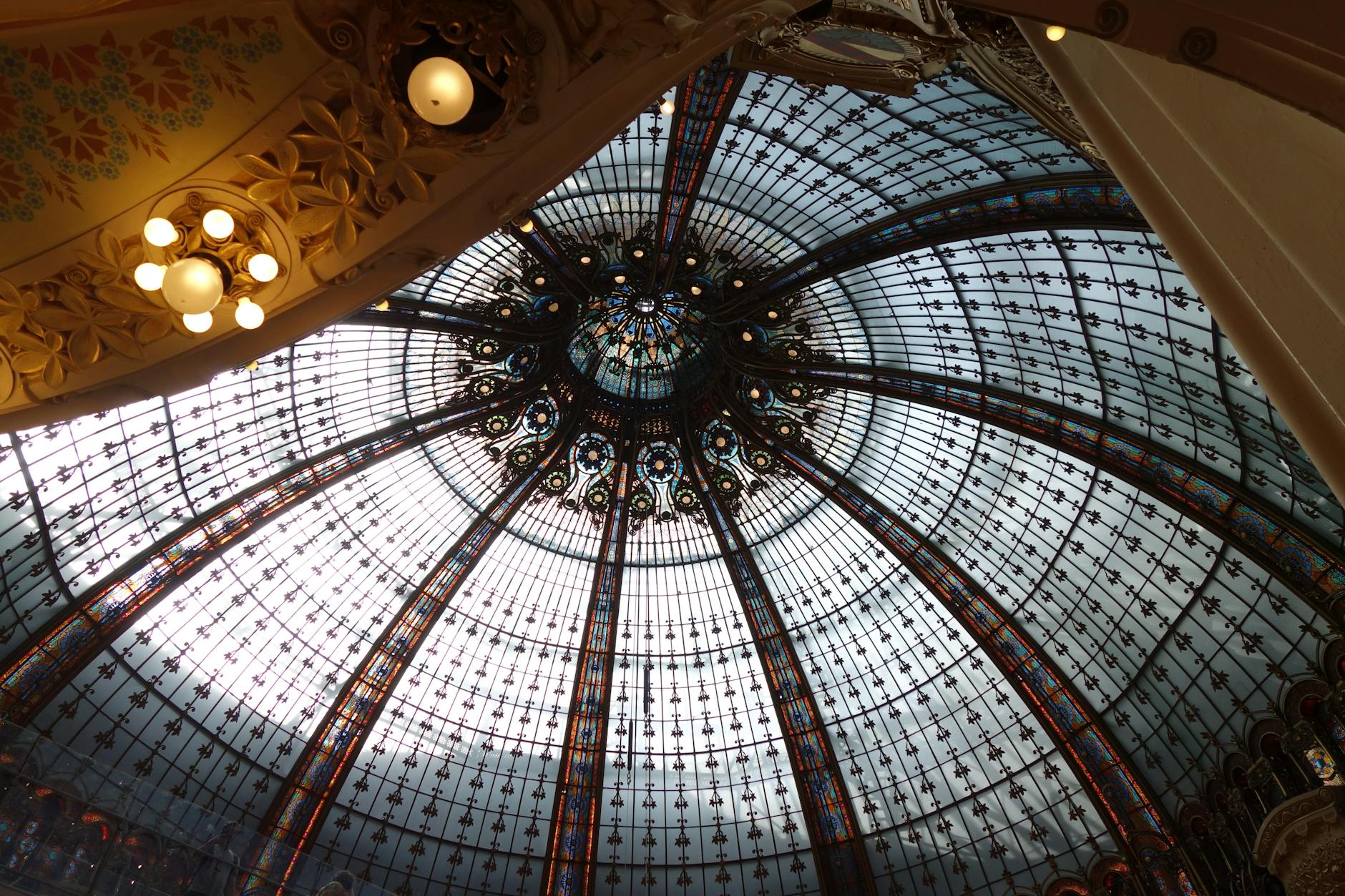 The stunning glass dome inside Galeries Lafayette Paris