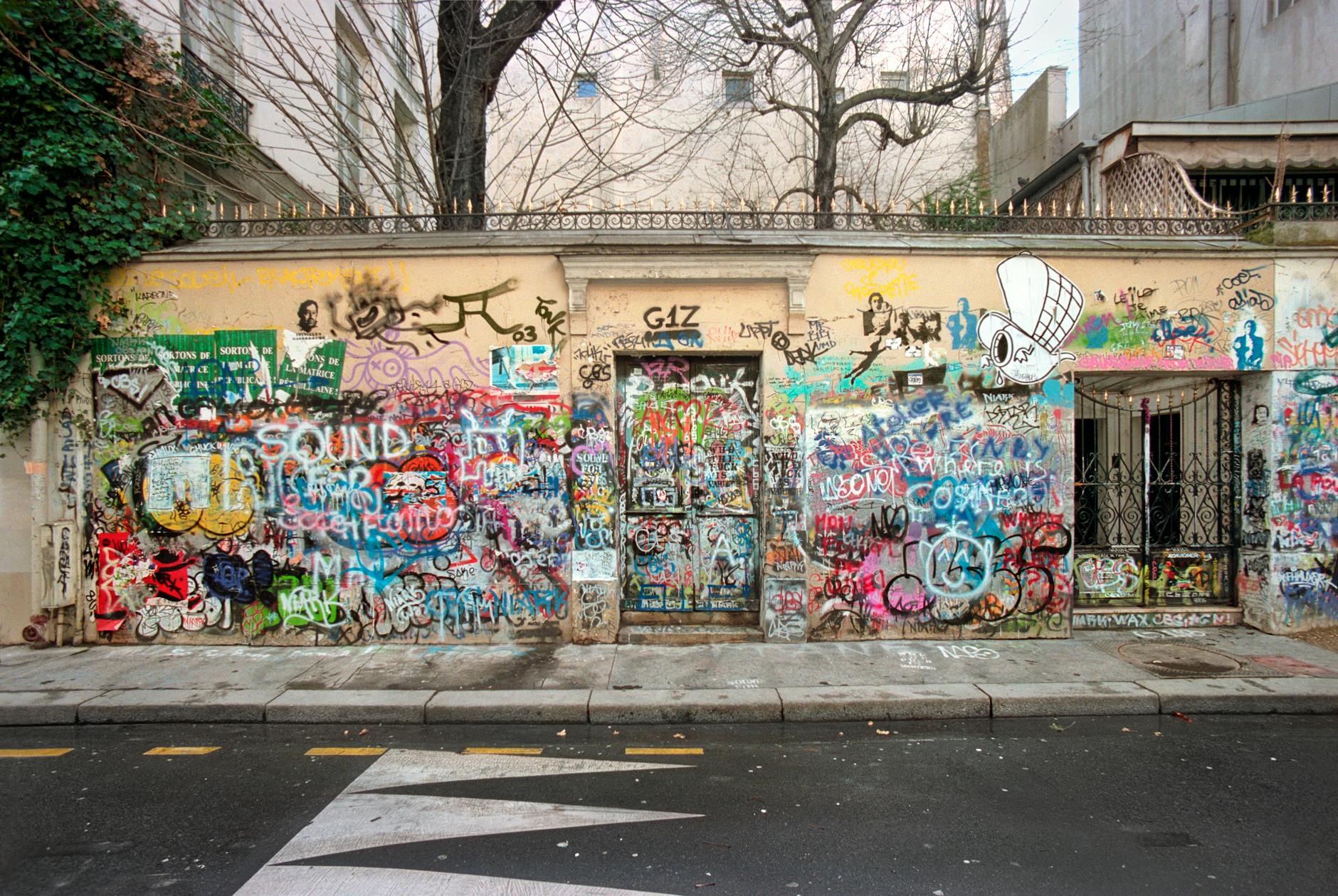 Colorful street art in Paris's Belleville neighborhood — a creative urban canvas