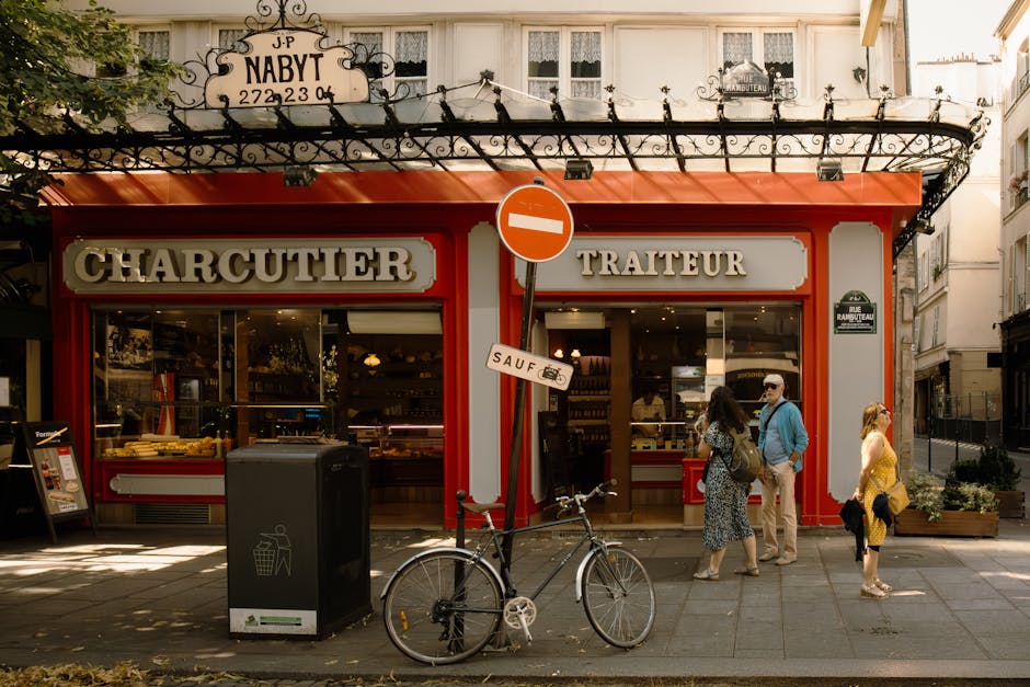 Historic streets of Le Marais neighborhood in Paris with charming architecture
