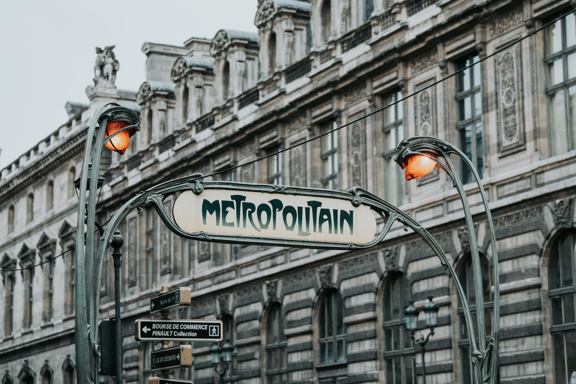 Classic Art Nouveau Paris Metro station entrance - essential for getting around Paris