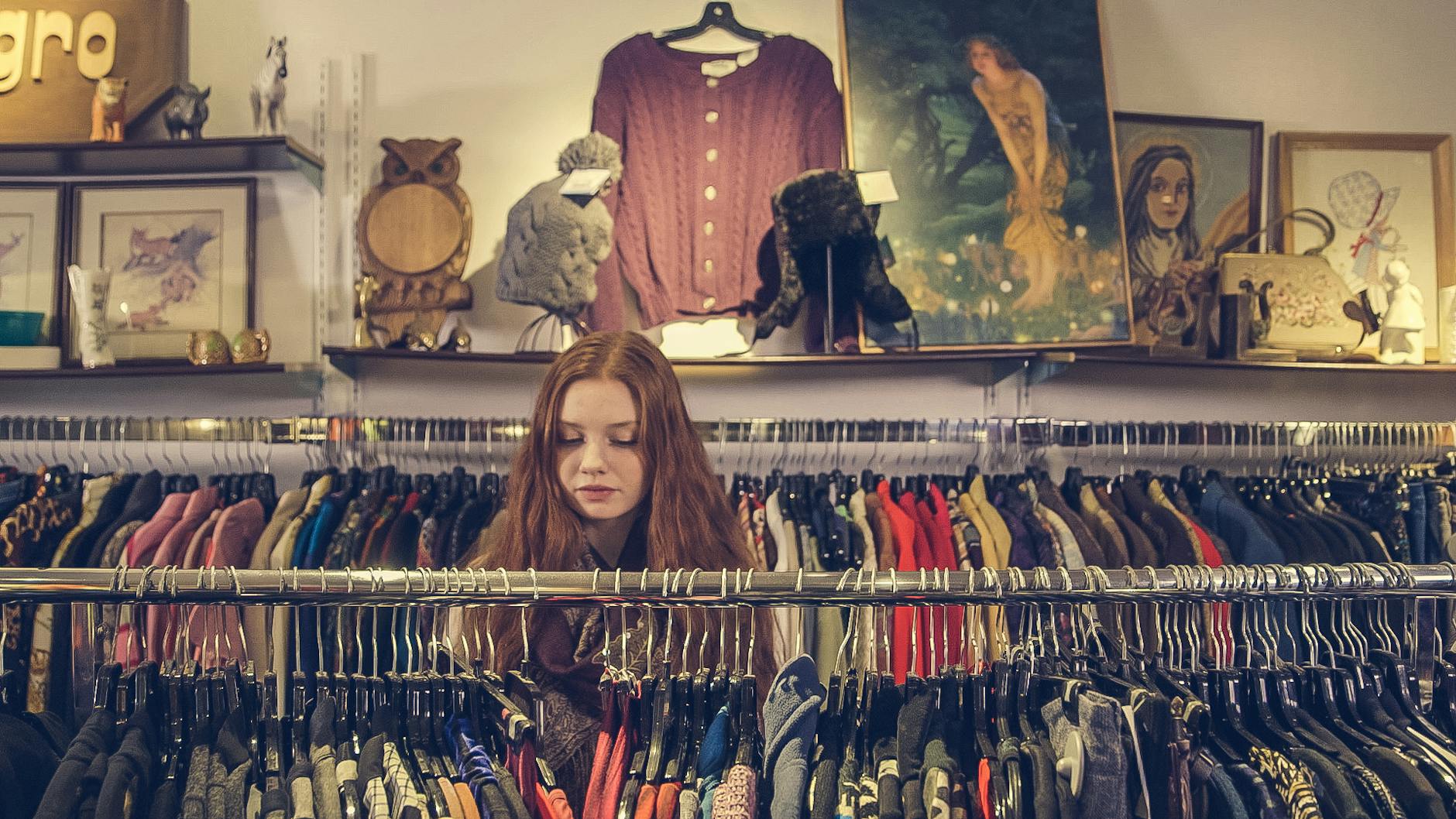 Vintage clothing store with curated secondhand fashion in Paris