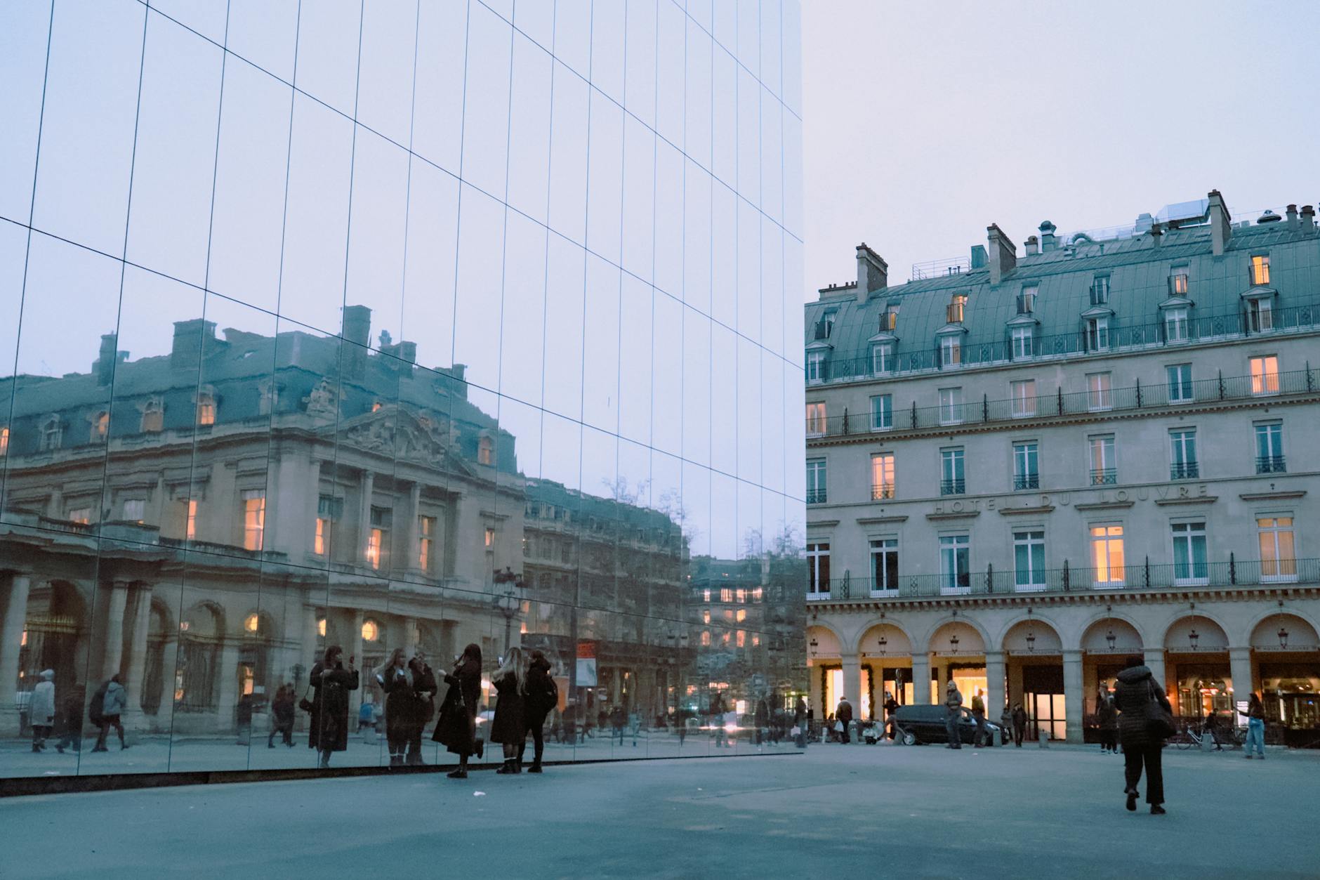 A quiet January street in Paris during the winter sales, with short museum queues