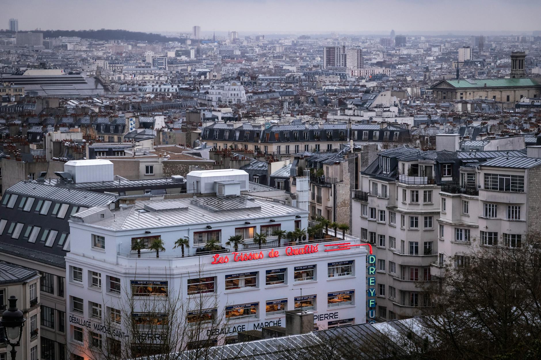 Rooftop view over Paris - galeries lafayette printemps shopping guide