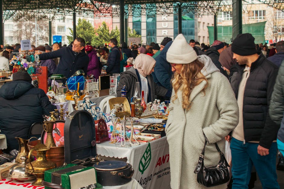 Bargain stalls at a working Paris flea market - paris flea markets